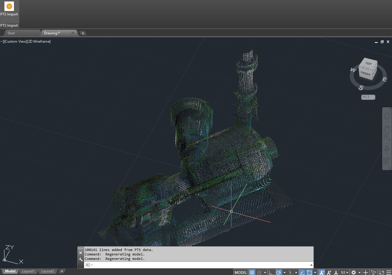 Screenshot of PTS Import for AutoCAD